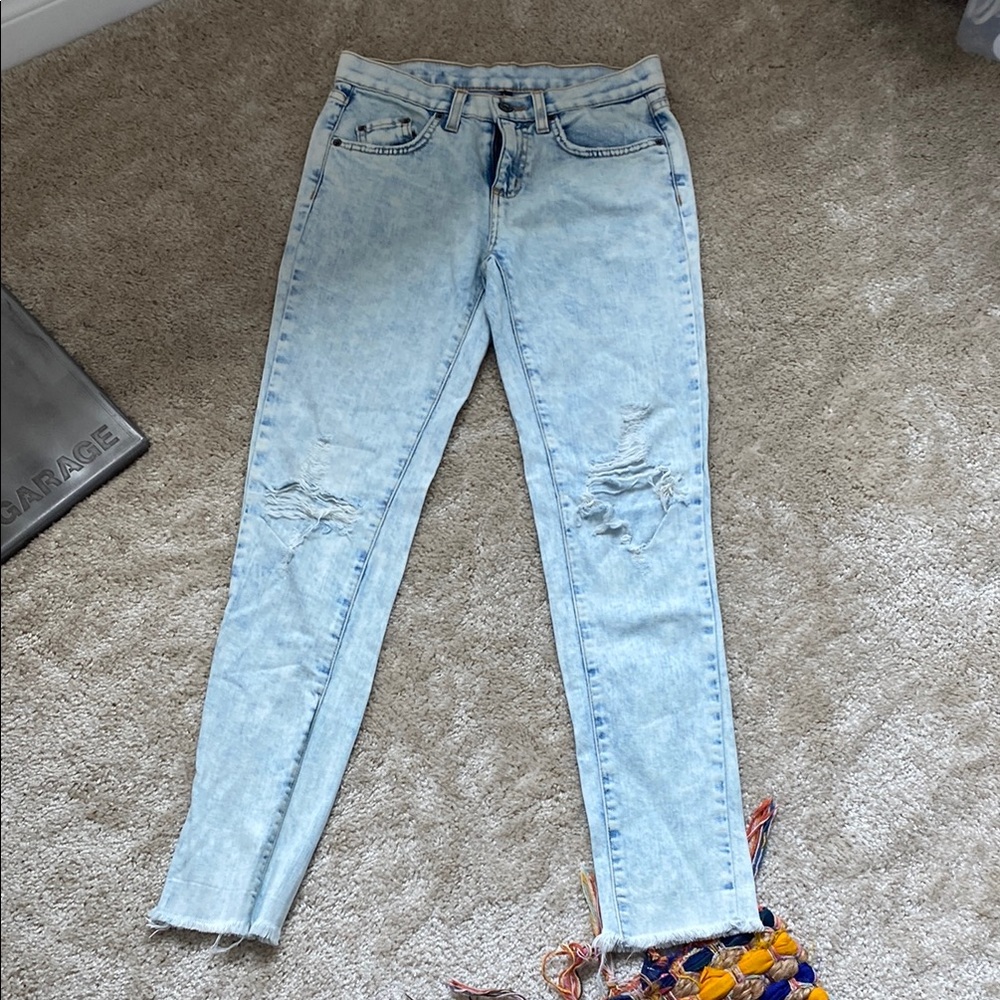 Light Blue Distressed Skinny Jeans